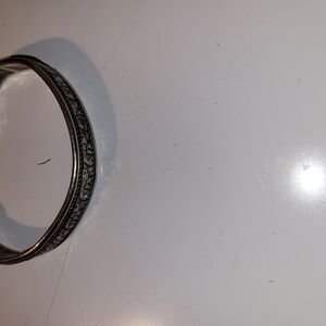 Silver Etched Bangle Bracelet